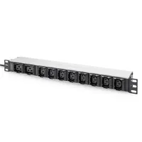 Assmann DN-95427 rackmount PDU 1U alumínium 10 kimenet 8x C13 2x C19 IEC C20 dugasz 2 m kábel 230 V 16 A 50-60 Hz