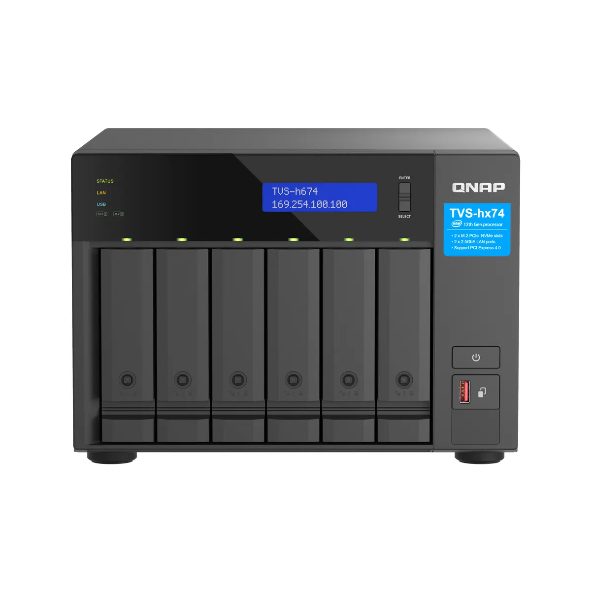 QNAP TVS-H674T-I5-32G TVS-H674T Intel Core i5-12400 32GB DDR4 6-bay 2x2.5GbE Thunderbolt 4 #1