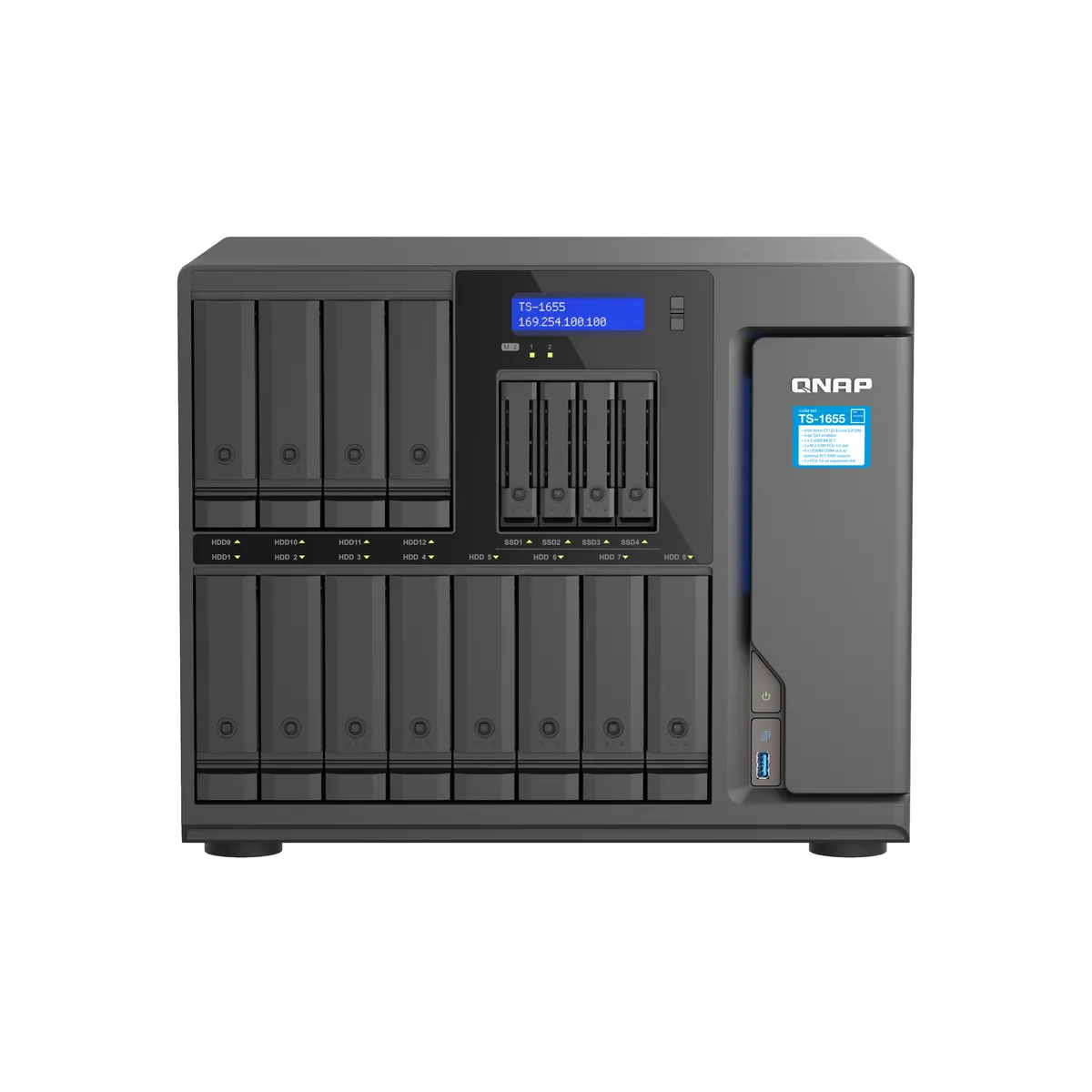 QNAP TS-1655-8G TS-1655 16x HDD SSD NAS 8-core 2,8 GHz 8 GB DDR4 2x 2,5 GbE #1