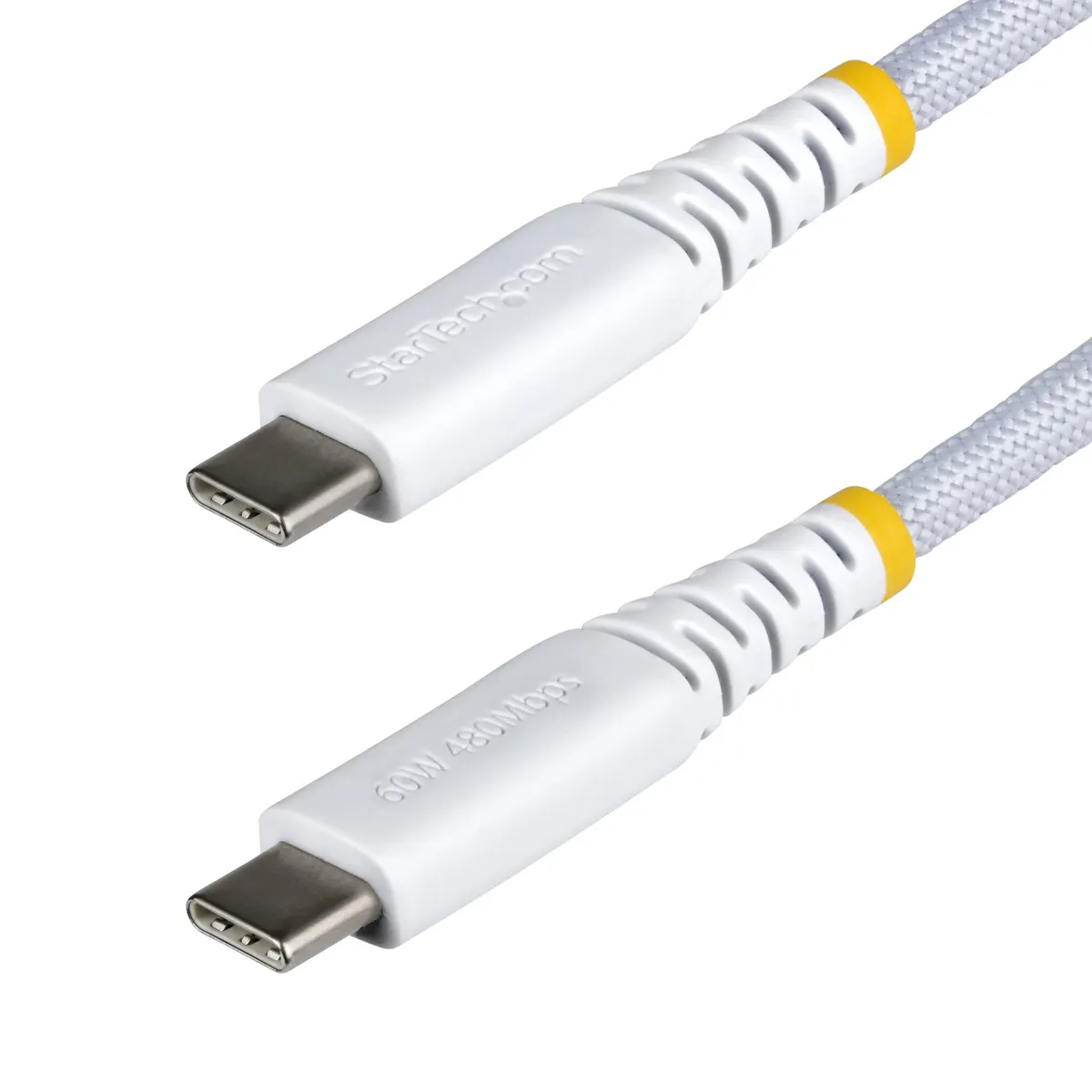 Startech.com USB2CC2MNCBRWH USB-C töltőkábel 60W PD 2 m USB-C-USB-C USB 2.0 nikkel bevonatú érintkezők fehér #1