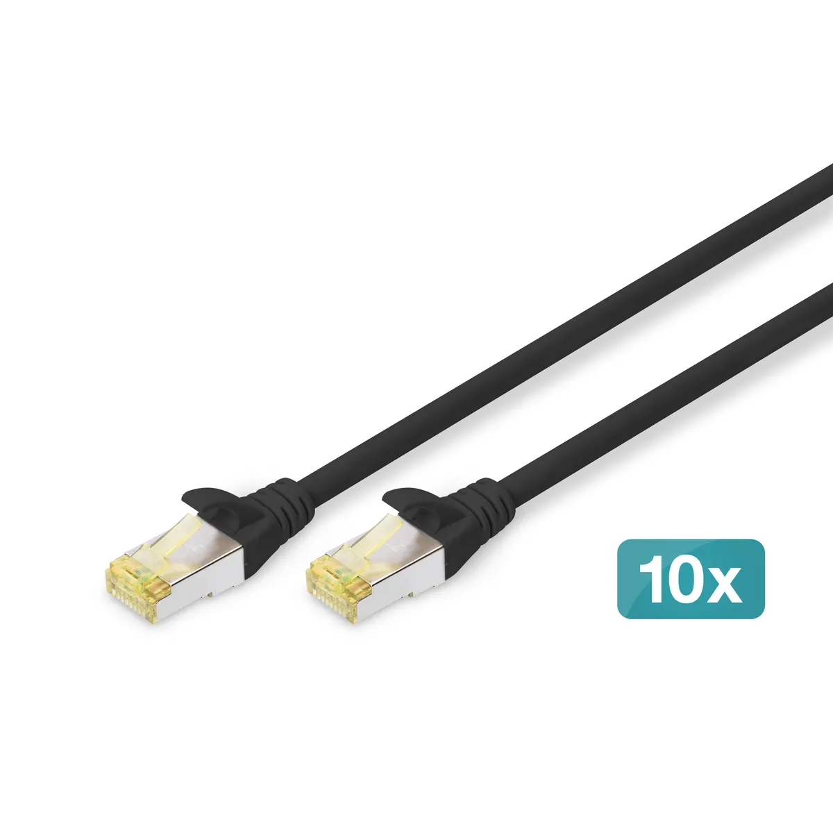 Assmann DK-1644-A-030-BL-10 patch kábel cat6a SFTP 3 m AWG 26 7 10 db fekete RJ-45 RJ-45 #1