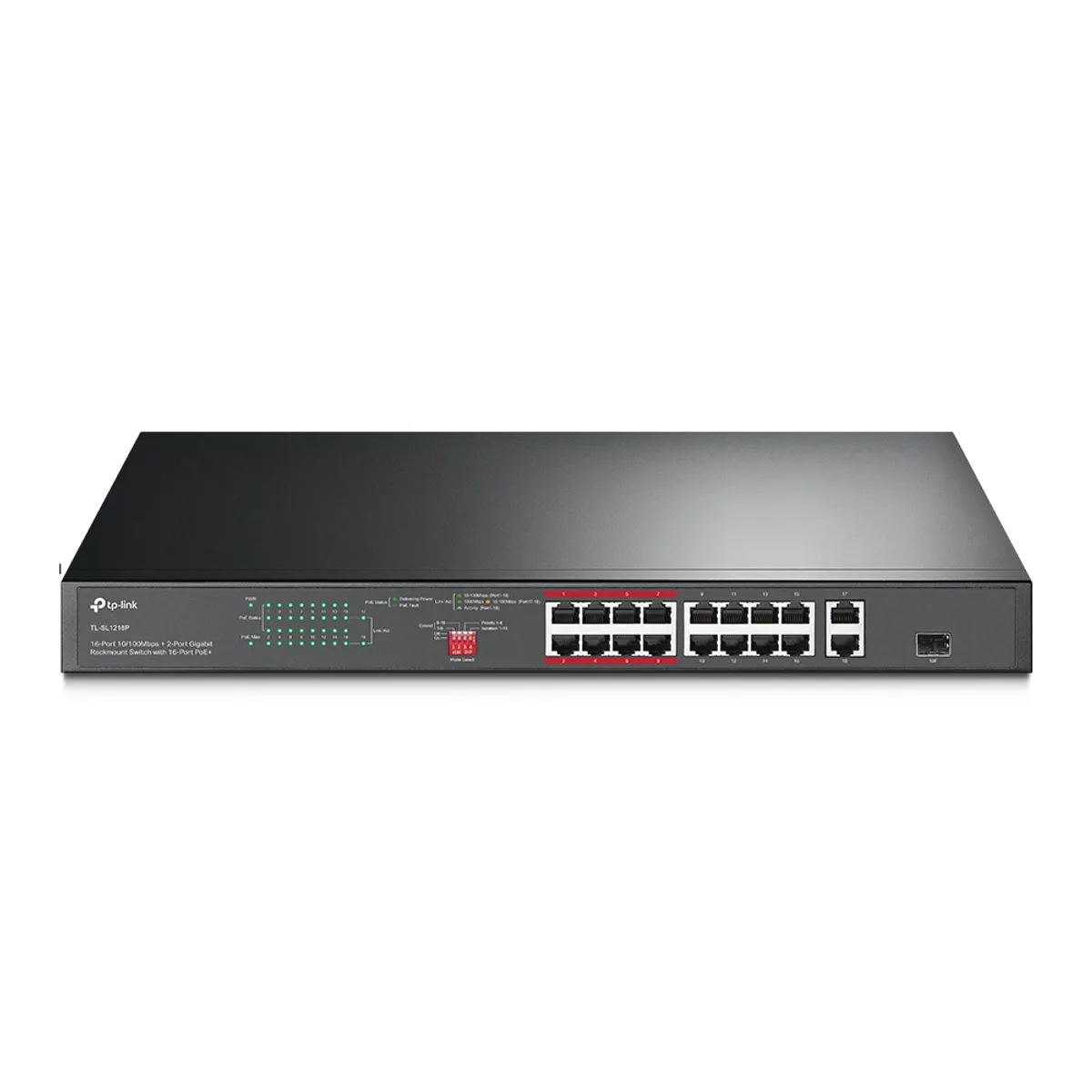 TP-Link TL-SL1218P 16-portos PoE-Plus kapcsoló 2 darab Gigabit port 1 darab SFP foglalat #1