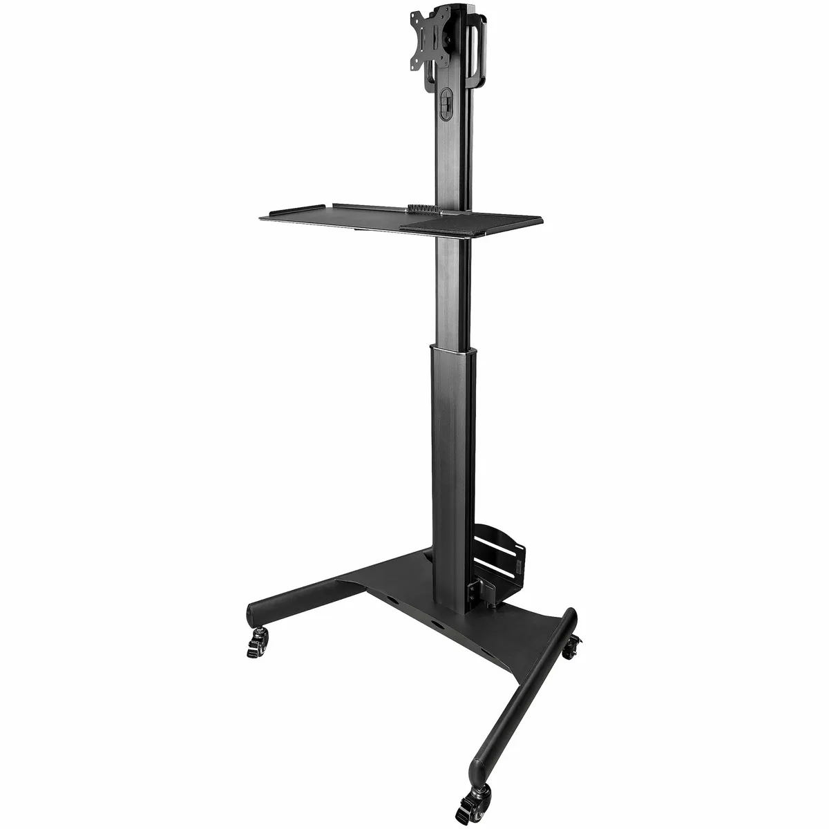 Startech.com WKSTNCART Mobil munkaállomás-kocsi 8 kg acél 360 fok -30 és 30 fok 1300-1600 mm fekete 650x243 mm #1