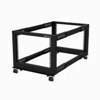 Startech.com 4POSTRACK8U nyitott keretes rack 8U - 4POST, kábelvezetés, önbeálló kerekek
