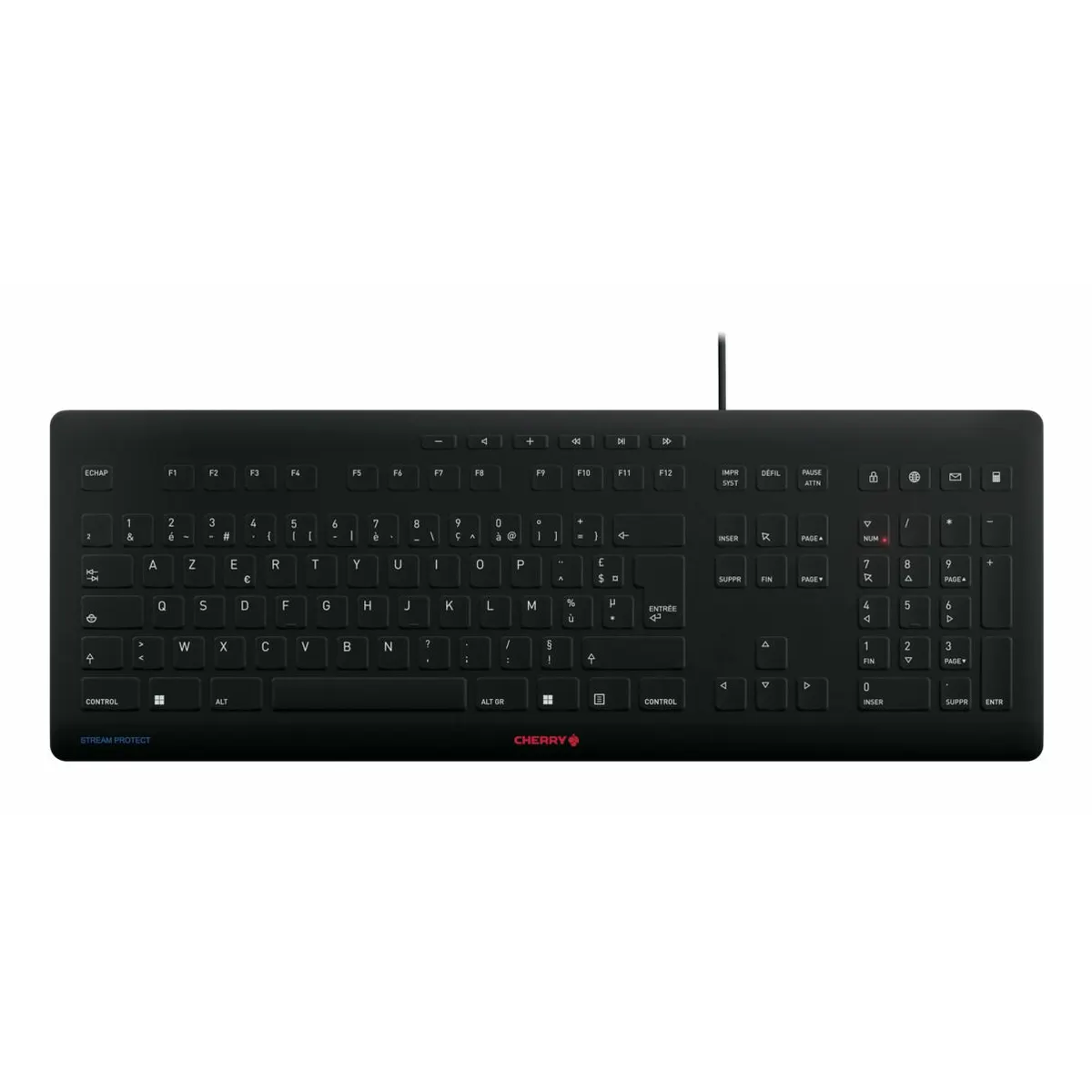 Cherry JK-8502FR-2 Stream Protect KB 115 gombos AZERTY USB 1,8 m Fekete #1