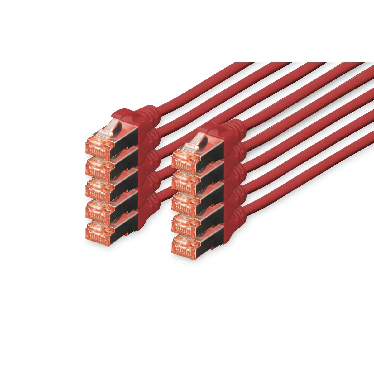 Assmann DK-1644-0025-R-10 patchkábel Cat6 S-FTP Cu LSZH 0,25 m piros RJ-45 mindkét végén #1