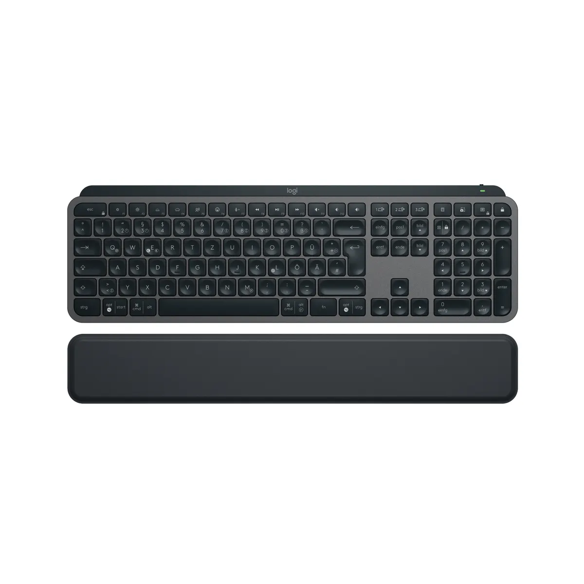 Logitech 920-011567 MX Keys S vezeték nélküli bluetooth háttérvilágítás led kiosztás qwertz grafit csuklótámasz ollós iroda #1
