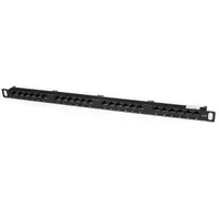 Startech.com PANELHU24 Patch panel 24-port 0.5U Cat5e RJ-45 fekete rack-mount