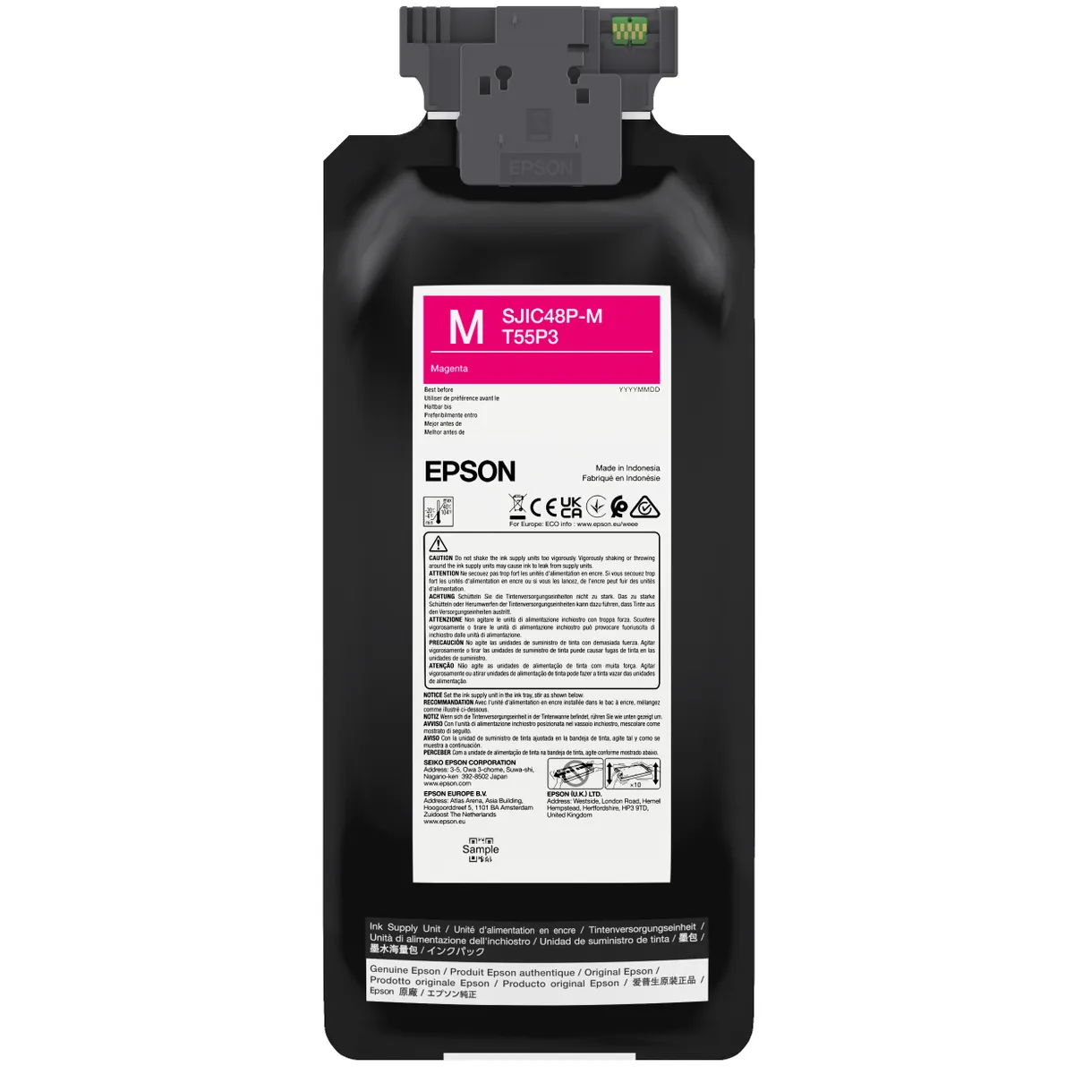 Epson C13T55P340 SJIC48P-M magenta tintapatron 480 ml ColorWorks C8000e #1