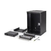 Assmann DN-49103-SET falra szerelhető állvány 9U IP20 biztonsági kulcs kábelvezetés számítógépkeret sínek fekete