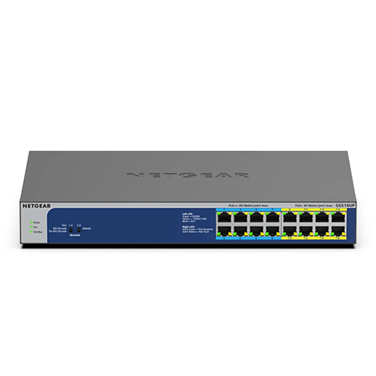 Netgear GS516UP-100EUS GS516UP 16 portos gigabit PoE switch nem menedzselt 380 W #1