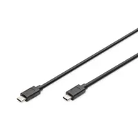 Assmann AK-300139-010-S USB-C-összekötő kábel USB-C-USB-C 1 m USB 3.2 Gen 2 10 Gbit s nikkel érintkezők fekete mágneses árnyékolás