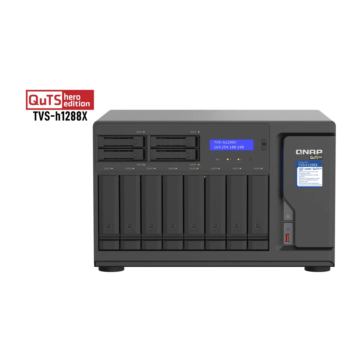 QNAP TVS-H1288X-W1250-16G Xeon W-1250 16 GB ECC DDR4 memória 12-fiókos NAS 2x 10GBASE-T 4x 2.5GbE #1