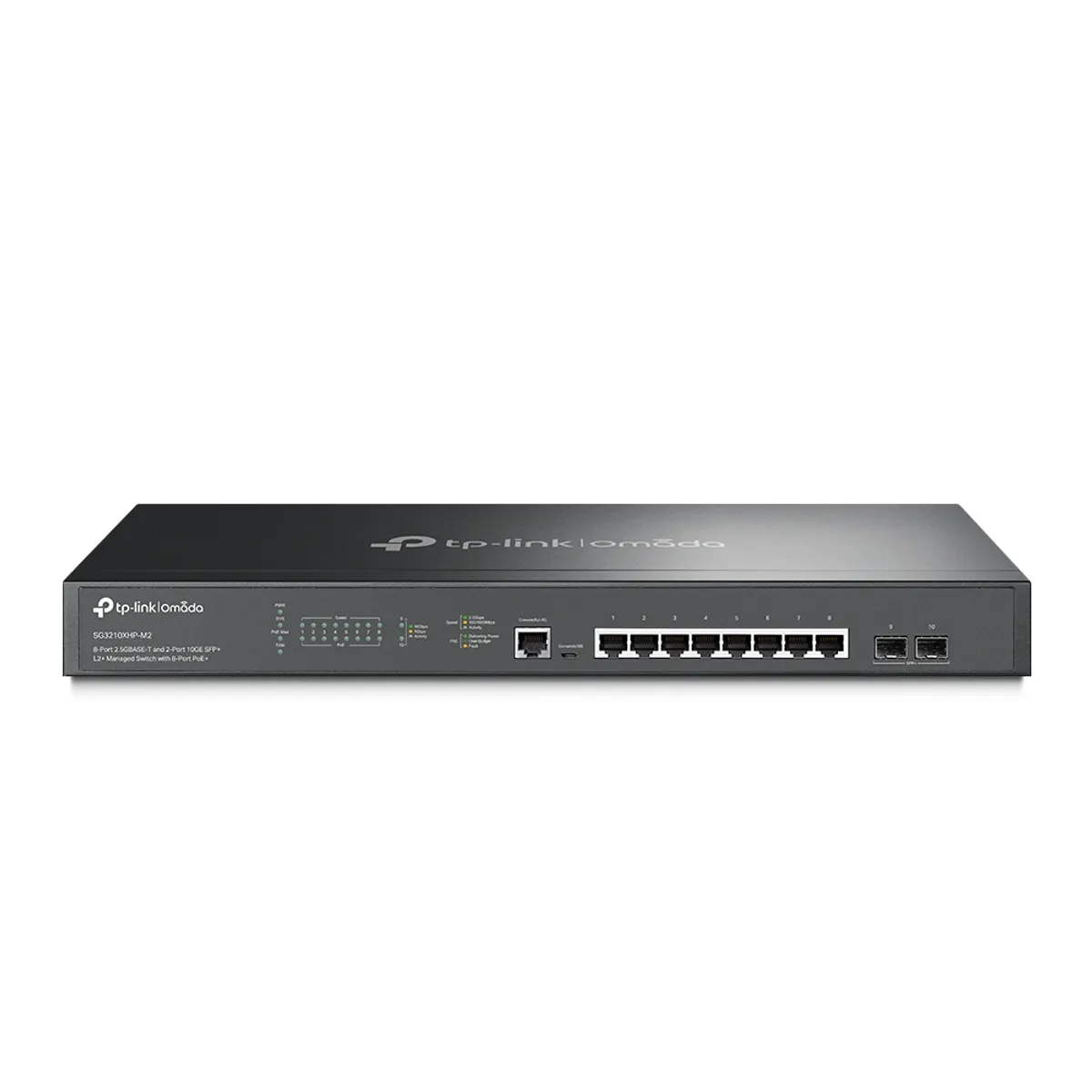 TP-Link SG3210XHP-M2 JetStream 8× 2.5G PoE+ portok, 2×10GE SFP+, 1U rack-mount, 240 W PoE, L2+ menedzselt switch #1