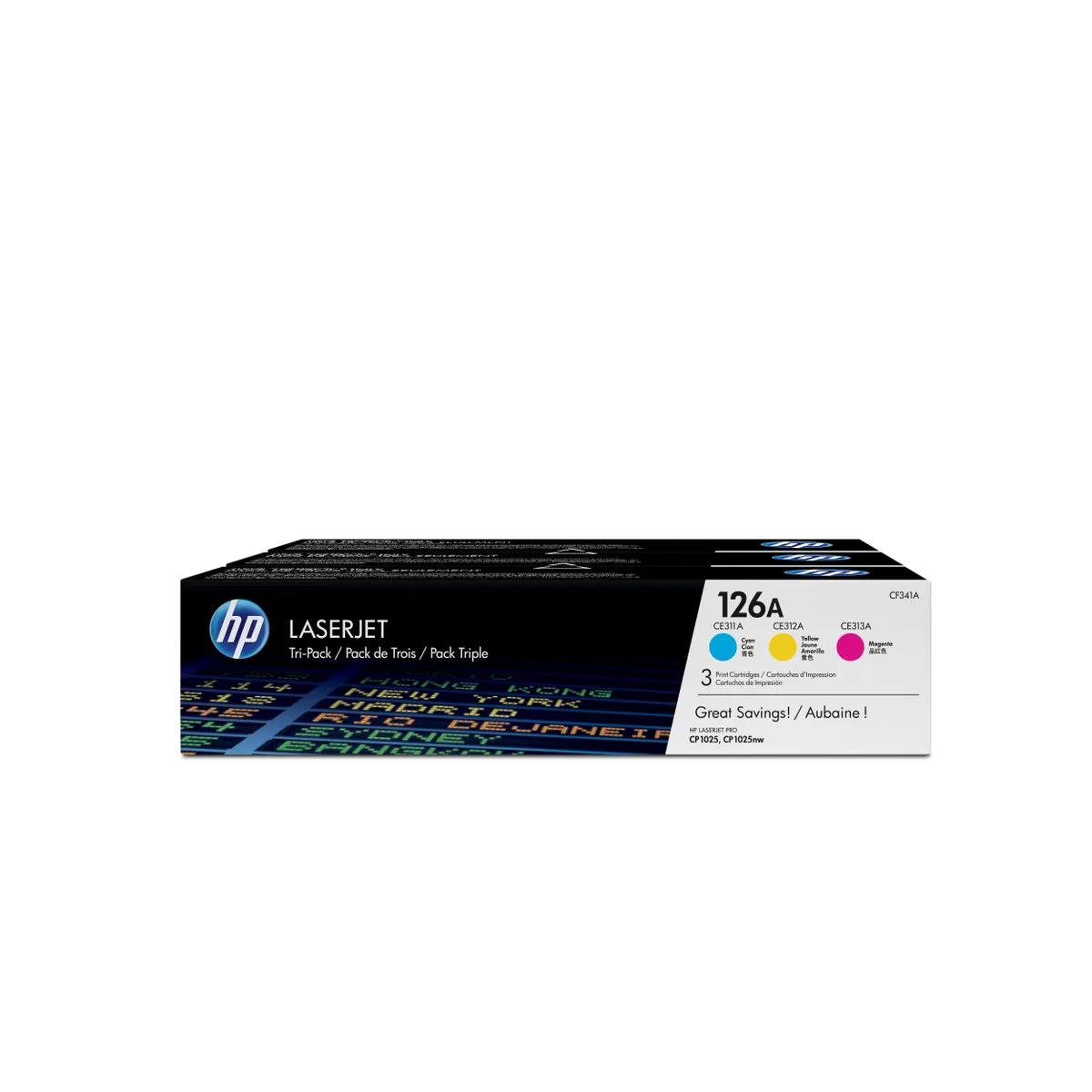 HP Inc. CF341A 126A háromdarabos színes tonerkazetta-csomag cián, bíbor, sárga kazettánként 1000 oldal csomagolás 3 db eredeti #1