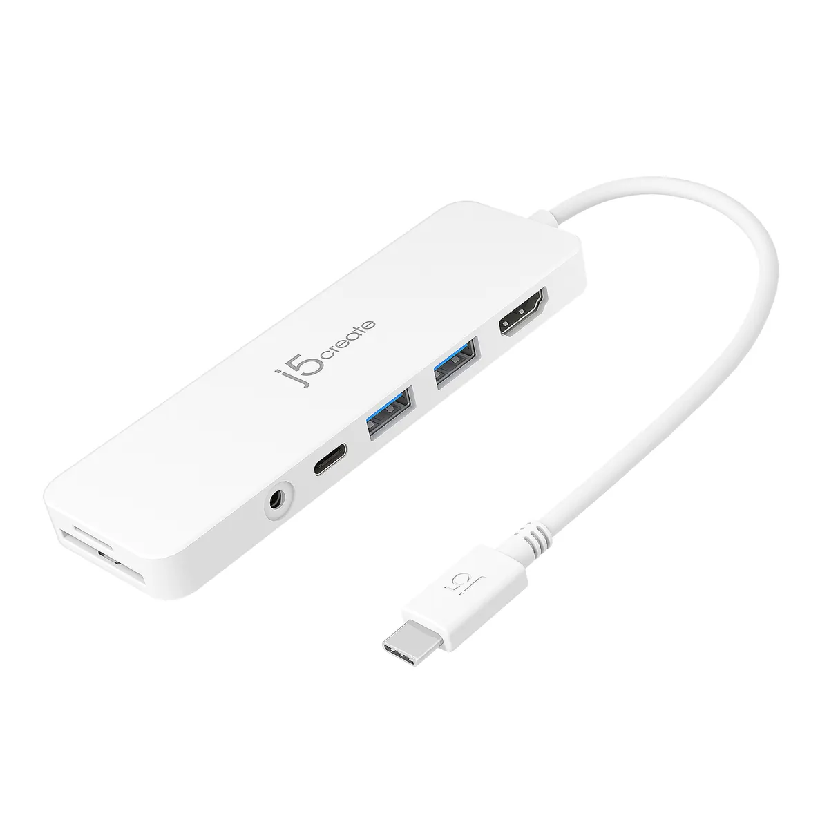 j5create JCD373-N USB-C többportos hub 60W PD 4K fehér #1