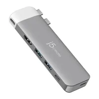 J5create JCD394-N USB-C prémium hub 2x USB-C Gen2 HDMI USB-A Gen1 USB-C Gen1 5 Gbps 4K 6K Mac-kompatibilis