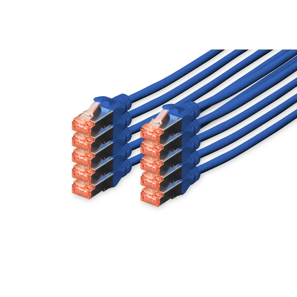 Assmann DK-1644-050-B-10 Cat6 S-FTP patchkábel 5 m kék LSZH RJ-45 10 darab #1