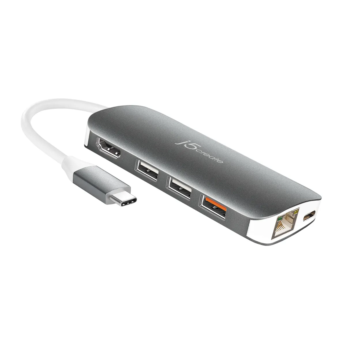 j5create JCD383-N USB-C 9 az 1-ben adapter HDMI Ethernet SD microSD ezüst #1