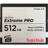 Sandisk SDCFSP-512G-G46D Extreme Pro CFast 2.0 512 GB 525 MBps 450 MBps VPG130