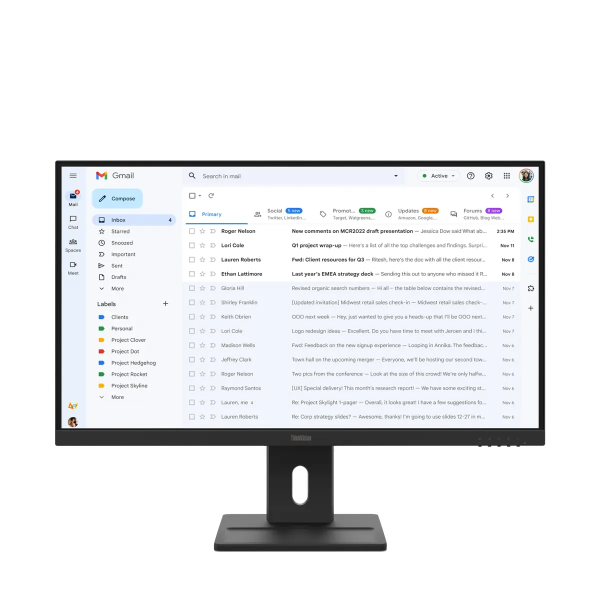 Lenovo 64BCMAT4EU ThinkVision E27-40 27" IPS 1920x1080 100 Hz 6 ms HDMI DisplayPort VESA állítható magasság #1