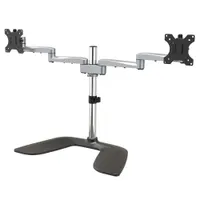 Startech.com ARMDUALSS duál monitortartó asztali 2 monitoros 32" max 16 kg VESA 75x75-100x100 állítható magasság -40 fok-90 fok fekete ezüst