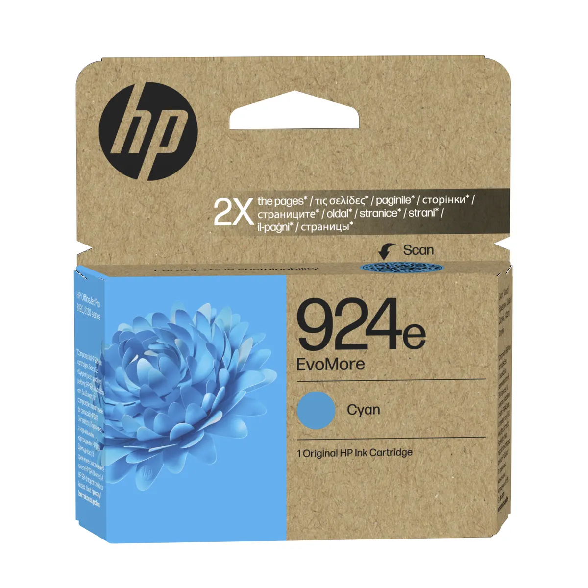 HP Inc. 4K0U7NESE1 924e EvoMore tintapatron cián XL #1