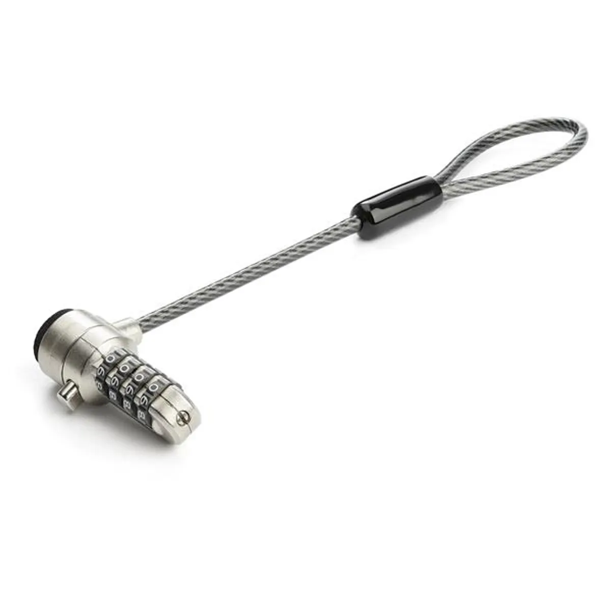 Startech.com BRNCHLOCK kábelzár kombinációs zár 4,4 mm fekete ezüst 55x205 mm #1
