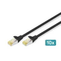 Assmann DK-1644-A-0025-BL-10 patch kábel cat6a sftp 0.25 m fekete RJ-45