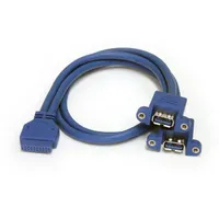 Startech.com USB3SPNLAFHD panel mount USB 3.0 kábel 2 x USB A IDC 0,5 m kék