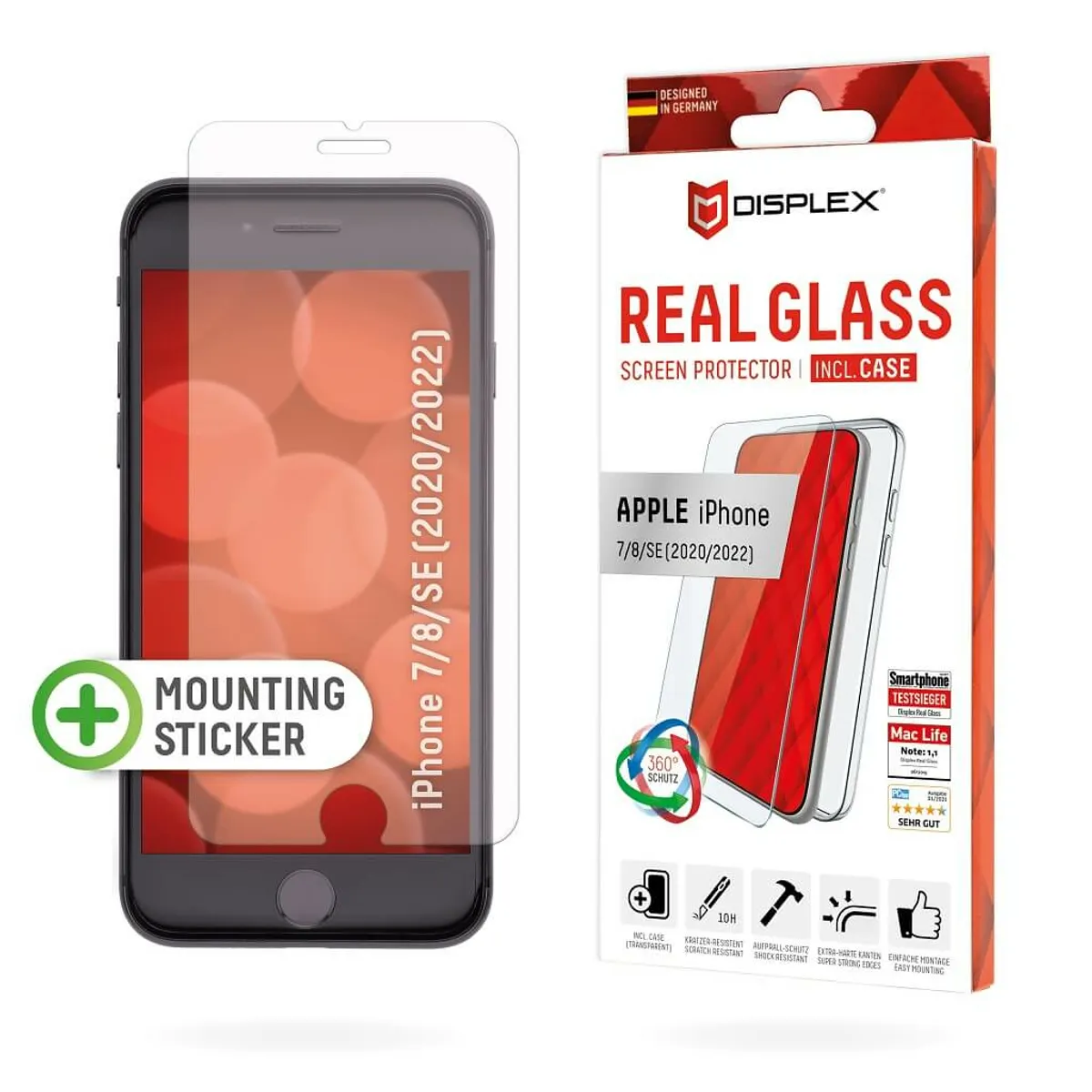 E.V.I. 01254 Displex Real Glass - Case átlátszó Apple iPhone 7-8-SE 2020-2022 4.7" #1