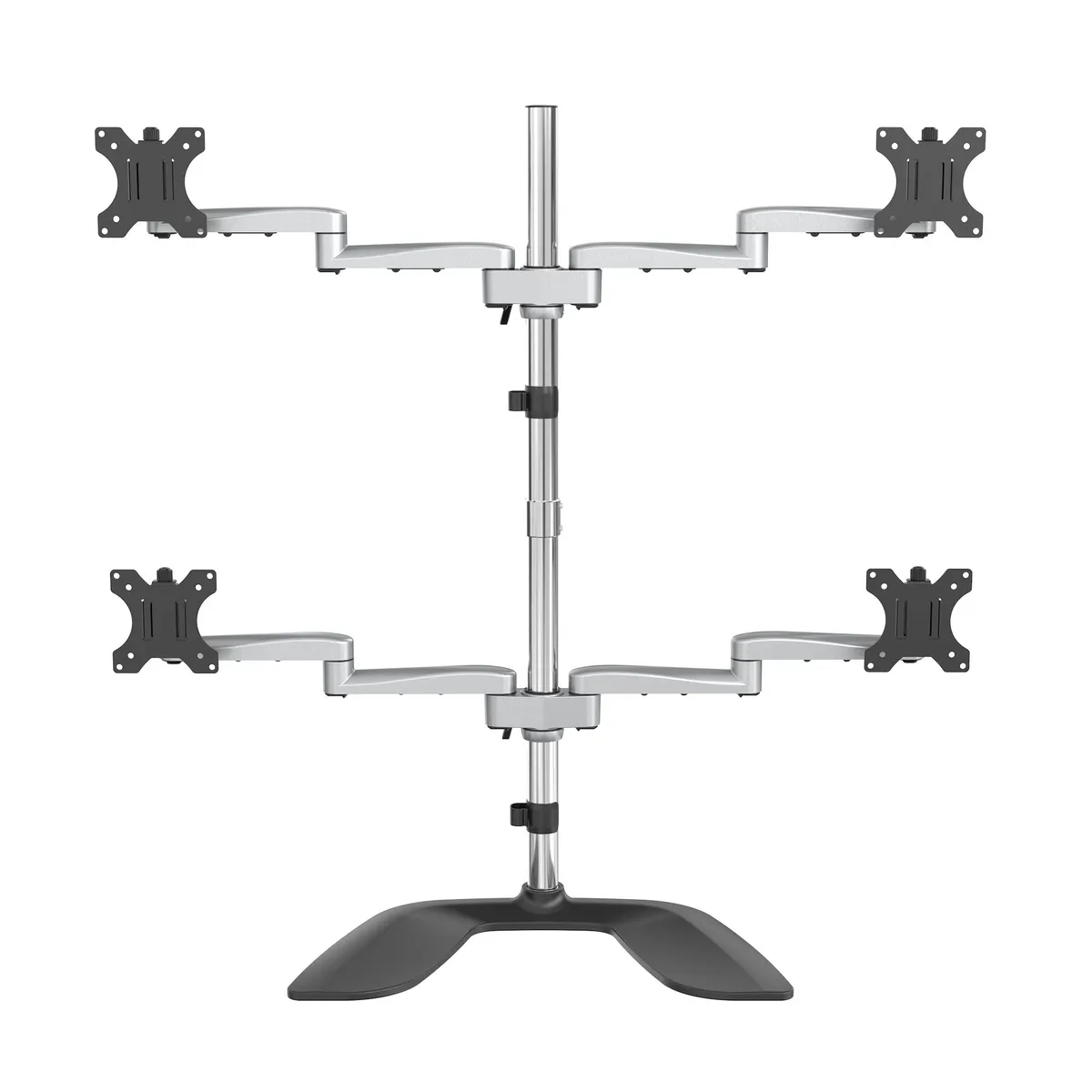 Startech.com ARMQUADSS Quad monitor állvány 32" 8 kg VESA 75x75-100x100 magasságállítás -40-90° fekete ezüst #1