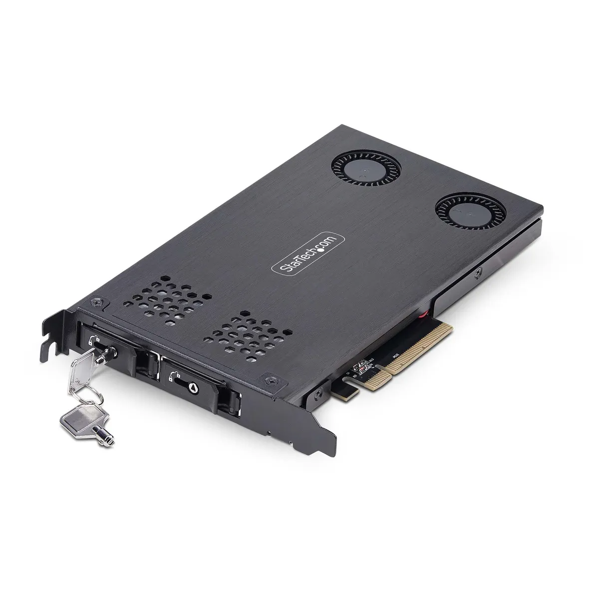 Startech.com 2M2-REMOVABLE-PCIE duál M.2 NVMe SSD PCIe x8 hátlap fekete #1