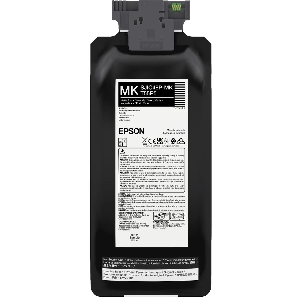 Epson C13T55P540 SJIC48P-MK matt fekete tintapatron 480 ml 1 db ColorWorks C8000e kompatibilis #1