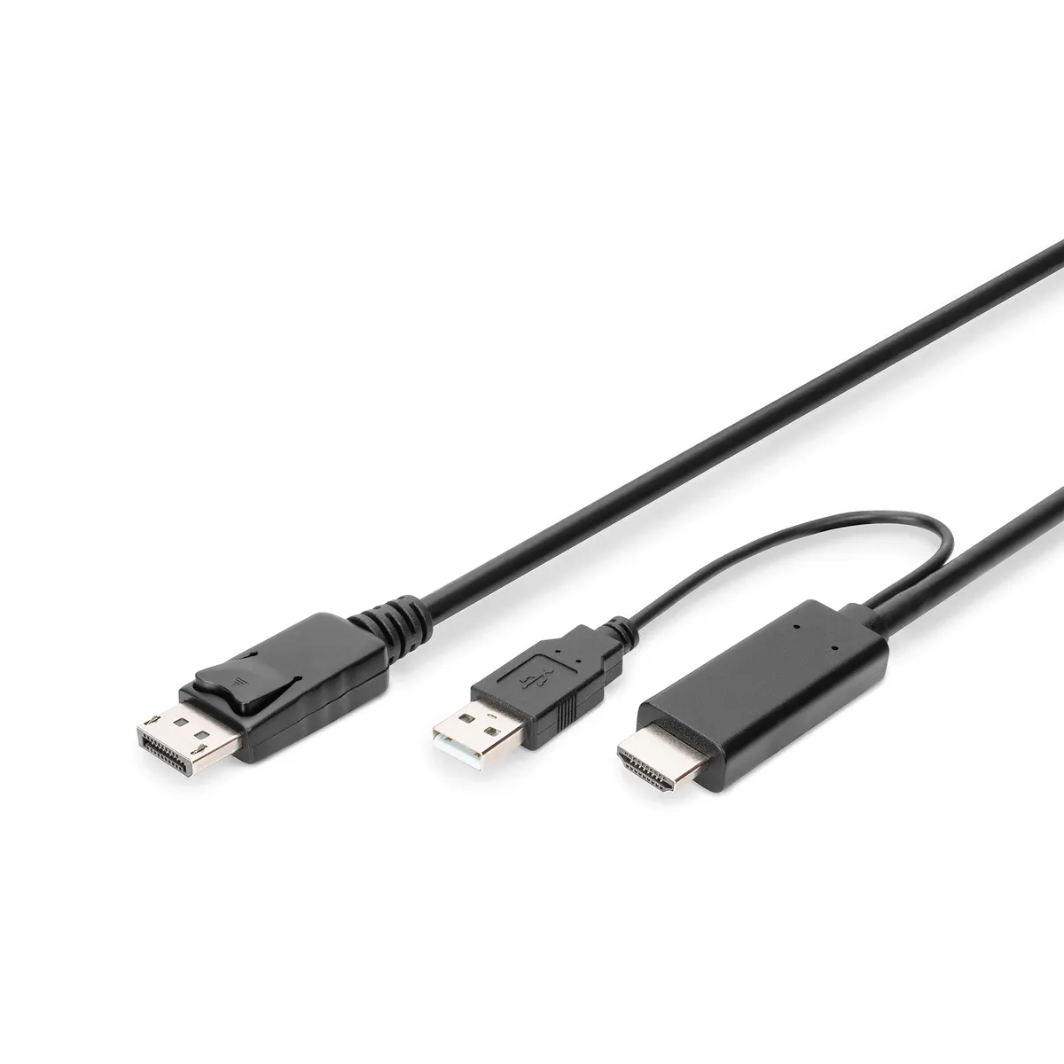 Assmann AK-330111-020-S HDMI-DP USB-A kábel 2 m 4K 30Hz külső táp USB-n keresztül #1