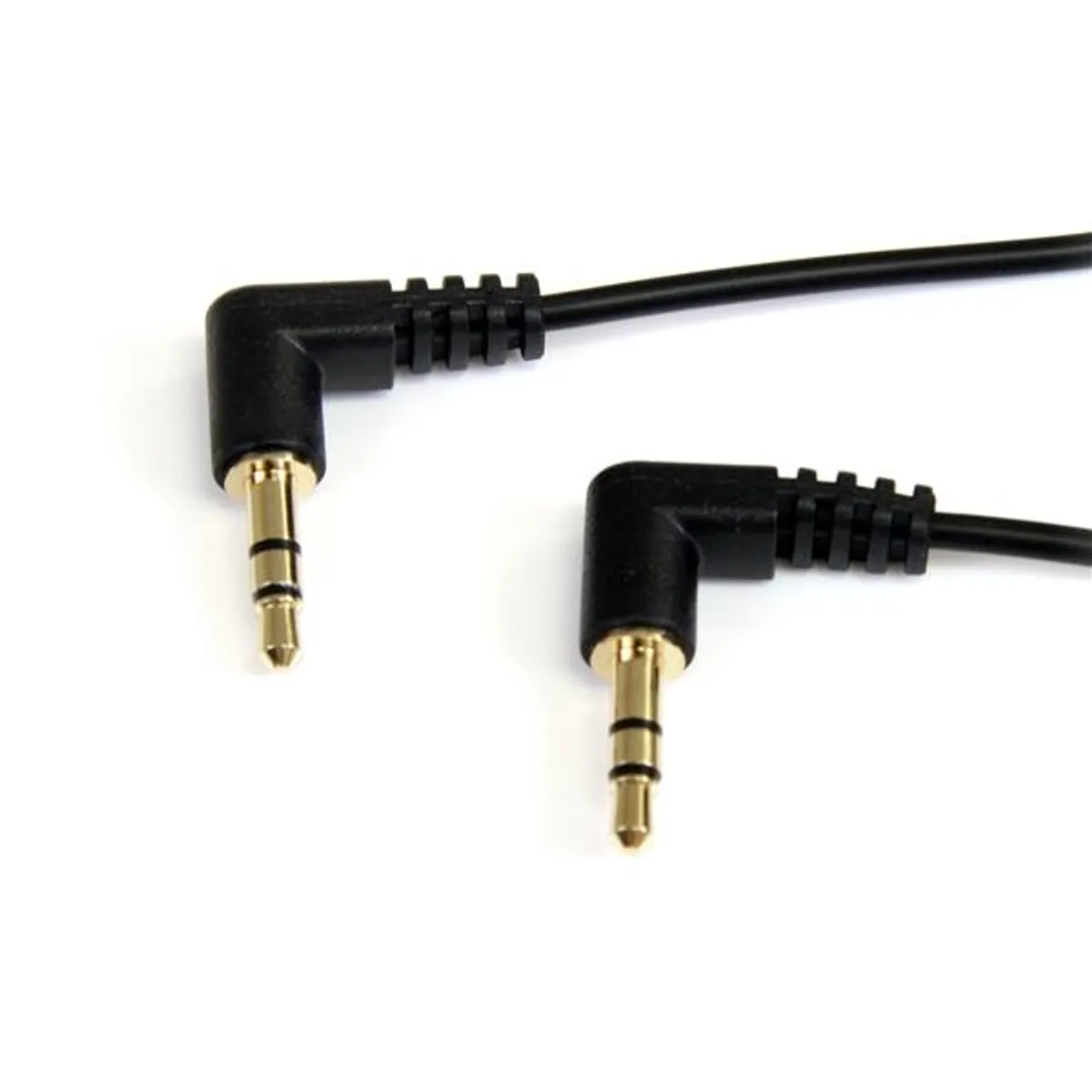Startech.com MU1MMS2RA 3,5 mm derékszögű sztereó kábel 0,3 m fekete aranyozott érintkezők #1
