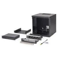 Assmann DN-49101-SET Netw-set soho pro 6u 254mm falra szerelhető készlet 60 kg biztonsági kulcs kábelvezetés tartozékok fekete