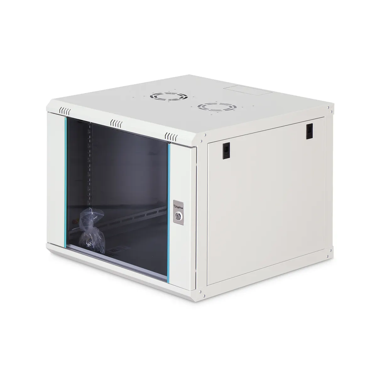 Assmann DN-37106 falra szerelhető állvány 9U 60 kg IP20 biztonsági kulcs kábelvezetés számítógépkeret sínek világosszürke #1
