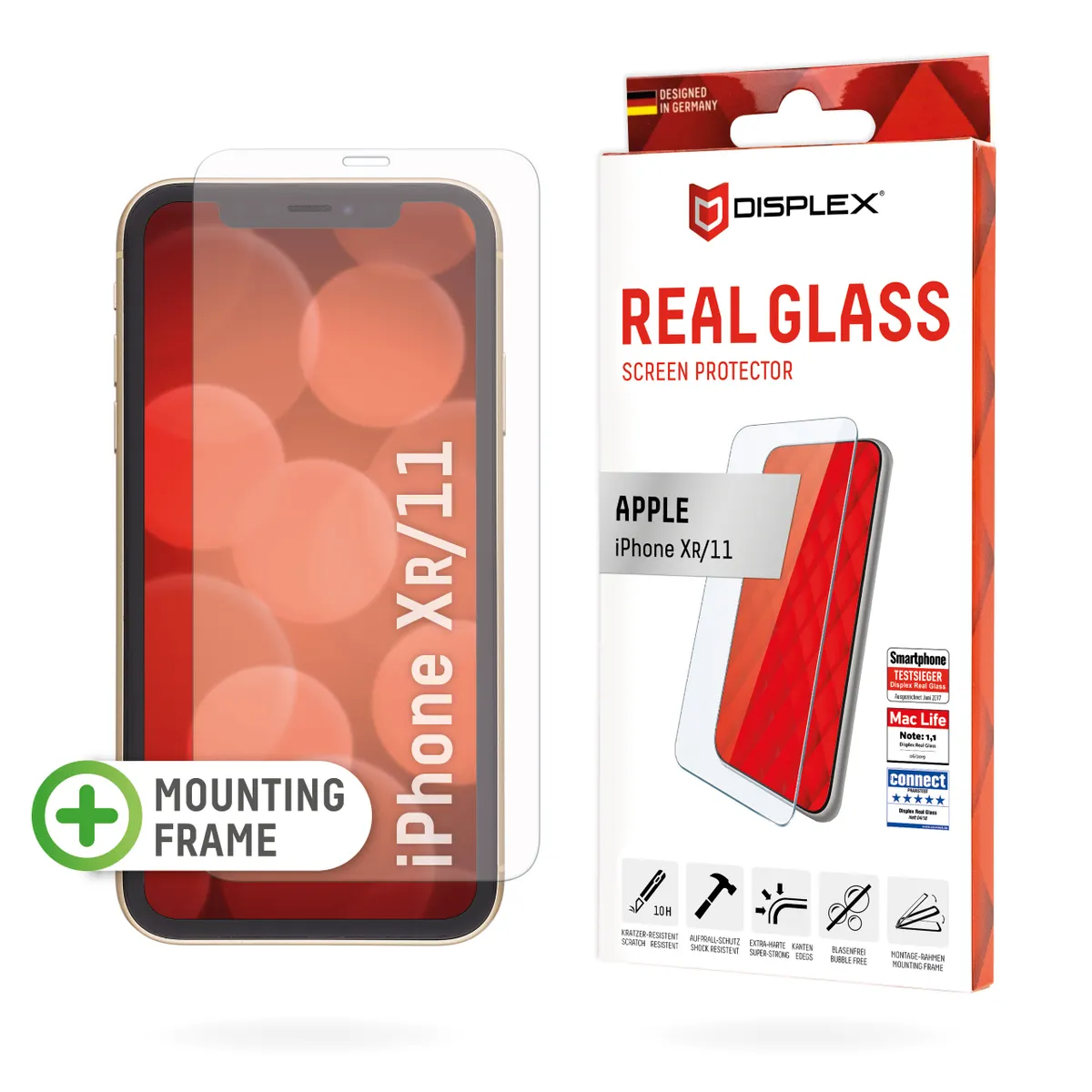 E.V.I. 01141 Displex Real Glass iPhone XR és iPhone 11 átlátszó edzett üveg száraz alkalmazás ütésálló karcolásálló porálló #1