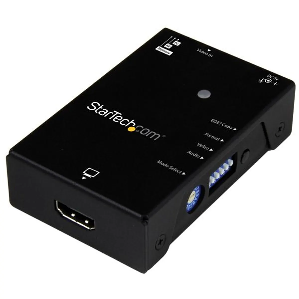 Startech.com VSEDIDHD EDID emulátor fekete acél ház HDMI bemenet kimenet 1920x1080 720p 1080p RoHS CE FCC #1