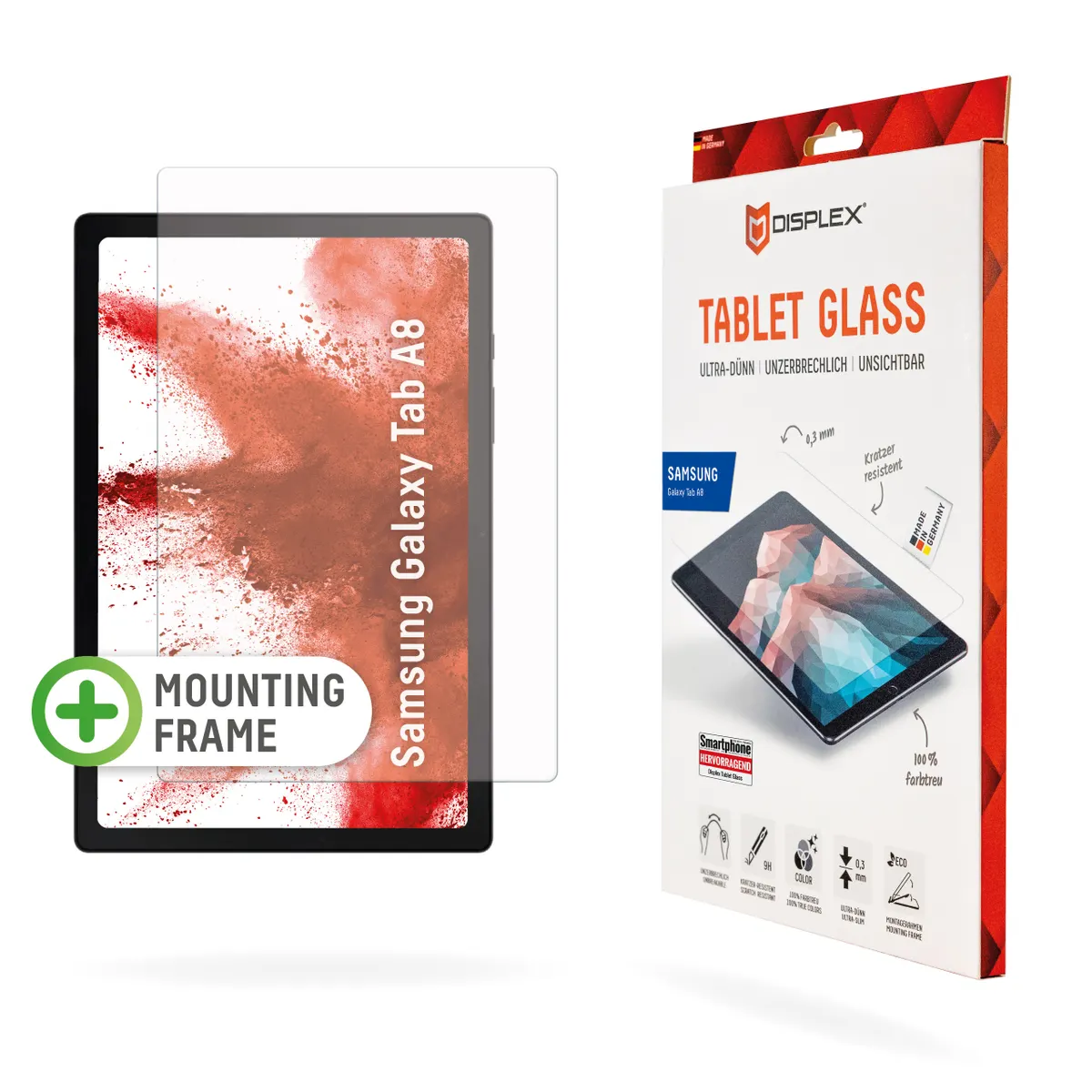 E.V.I. 01600 Displex Real Glass Clear 10.5" Samsung Galaxy Tab A8 2021 9H #1