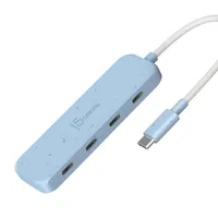 j5create JCH345EC-N USB-C 4-portos Type-C Gen 2 hub cián újrahasznosított műanyag ChromeOS-kompatibilis