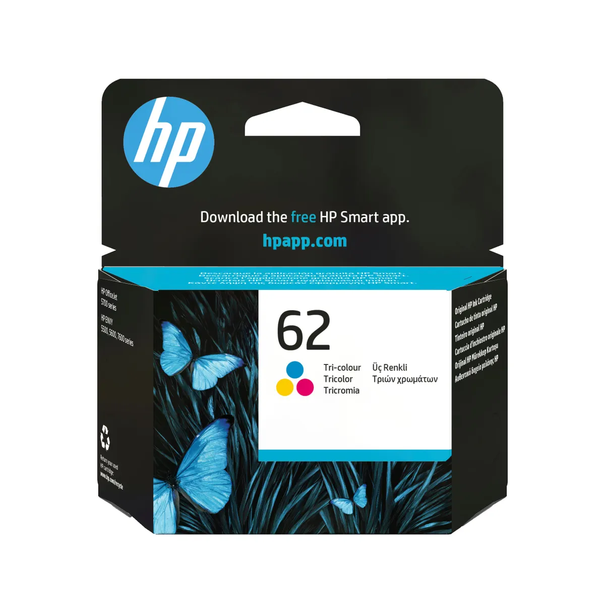 HP Inc. C2P06AE#ABE tintapatron 62 háromszínű festék alapú tinta standard kapacitás 165 oldal 4,5 ml cián, magenta, sárga #1