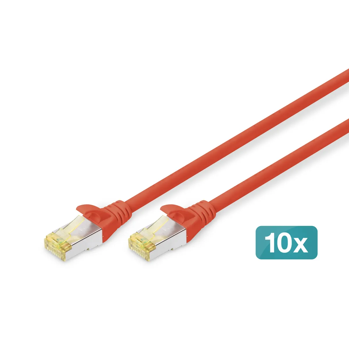 Assmann DK-1644-A-010-R-10 CAT 6A SFTP patch kábel 1 m vörös 2 RJ-45 10 db #1