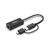 Origin Storage OS-HUB-USB3/C-RJ45 USB3.0 és USB-C bemenetű RJ45 adapter fekete