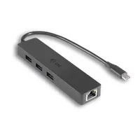 i-tec C31GL3SLIM USB-C vékony hub 3x USB 3.0 GLAN AS88179 fekete USB buszos