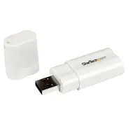 Startech.com ICUSBAUDIO USB külső hangkártya CM108AH fehér 3,5 mm-es fejhallgató csatlakozás