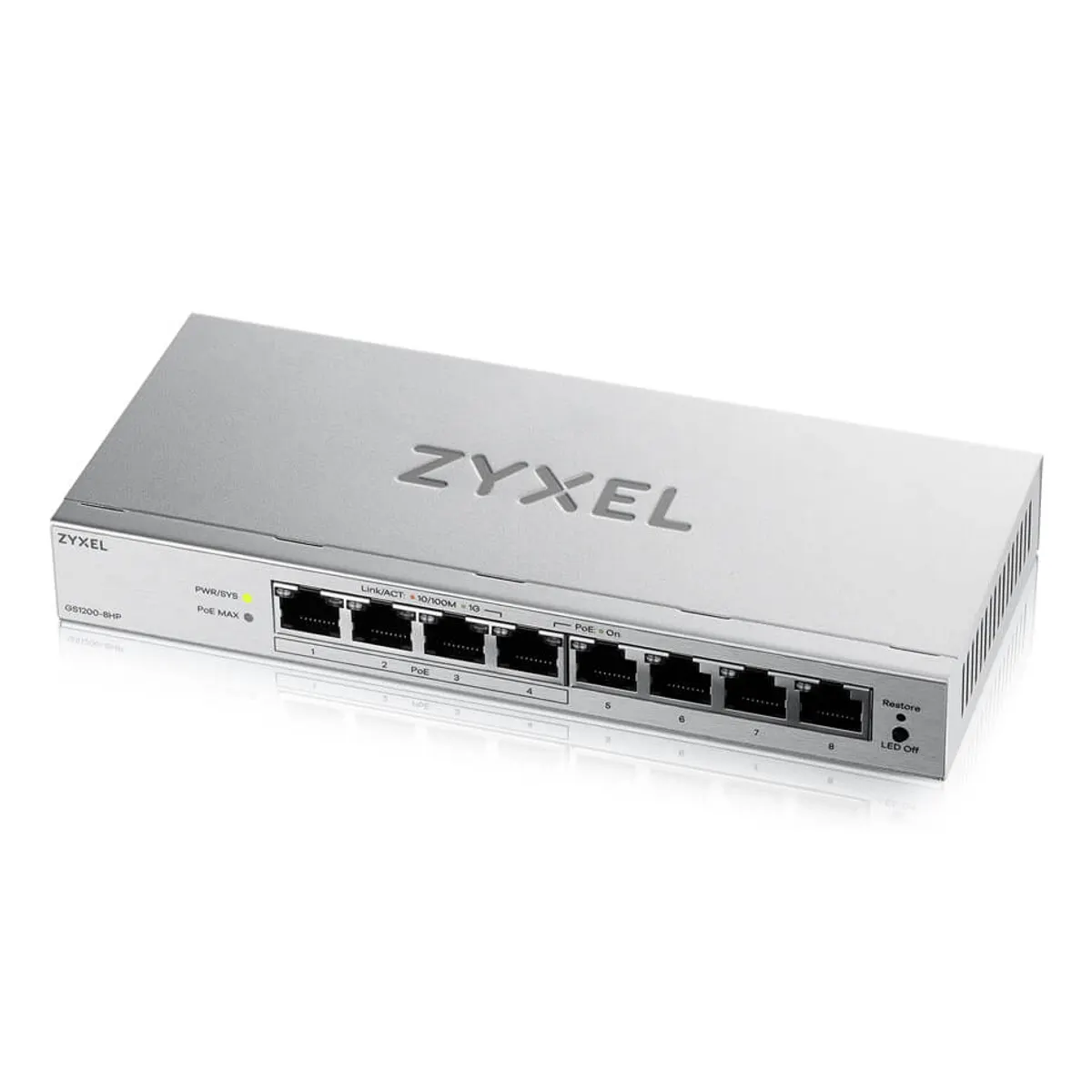 Zyxel GS1200-8HPV3-EU0101F GS1200-8HPV3 8-portos Gigabit PoE+ L2 web-alapú kezelés, 4 PoE+ porttal #1