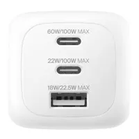 Belkin WCH016HQWH BoostCharge 100W 2C1A fal töltő 2x USB-C portok fehér gyorstöltés