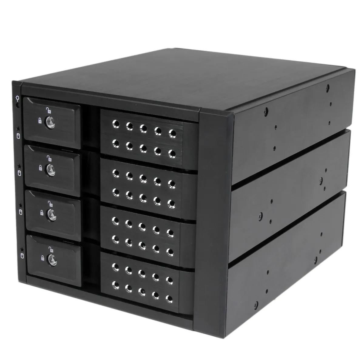 Startech.com HSB4SATSASBA 4x3.5" HDD beépíthető mobil rack tálca nélküli SATA alumínium fekete #1
